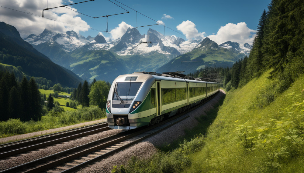 Viajando in treno attraverso le alpi svizzere